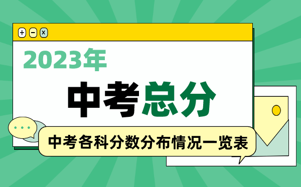 2023年中考總分是多少分,中考各科分數分布情況一覽表