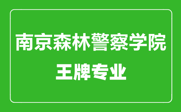 南京森林警察學(xué)院王牌專(zhuān)業(yè)有哪些,南京森林警察學(xué)院最好的專(zhuān)業(yè)是什么