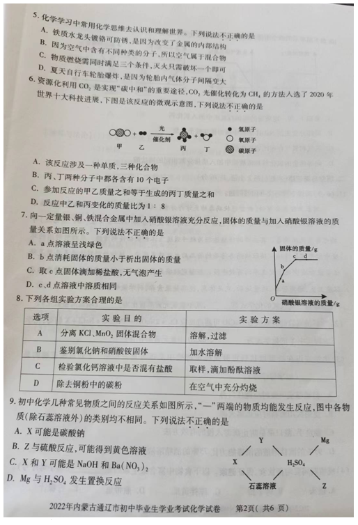 2023年通遼市中考化學試卷真題及答案