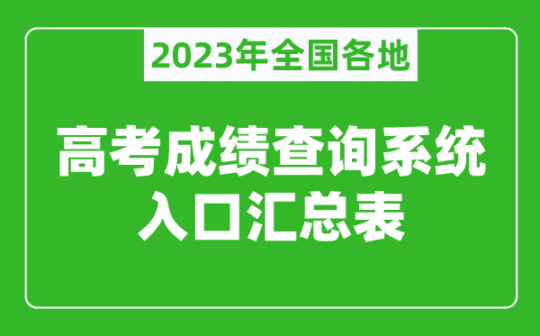 2023年全國各地高考成績(jì)查詢(xún)系統入口匯總表（附查詢(xún)時(shí)間+查詢(xún)方法）