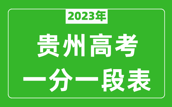 2023年貴州高考一分一段表(文科+理科)