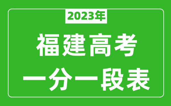 2023年福建高考一分一段表(物理類(lèi)+歷史類(lèi))