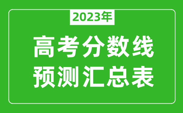 2023年全國各地高考分數(shù)線預測匯總表,各批次高考預估分數(shù)線