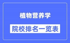 植物營養(yǎng)學(xué)專業(yè)考研院校排名一覽表