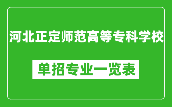 河北正定師范高等專科學(xué)校單招專業(yè)一覽表