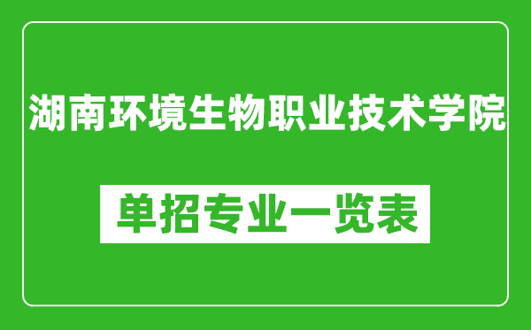 湖南環(huán)境生物職業(yè)技術(shù)學(xué)院?jiǎn)握袑I(yè)一覽表