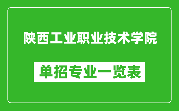 陜西工業(yè)職業(yè)技術(shù)學(xué)院單招專業(yè)一覽表