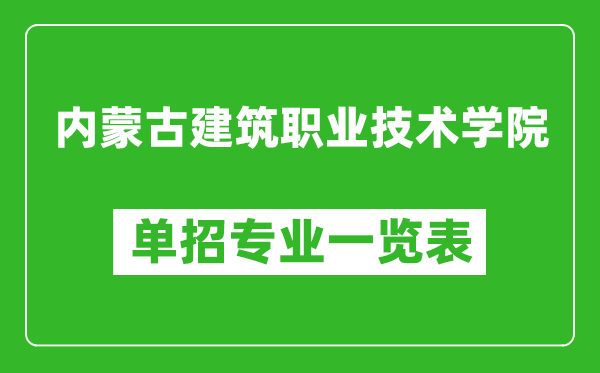 內(nèi)蒙古建筑職業(yè)技術(shù)學(xué)院?jiǎn)握袑I(yè)一覽表