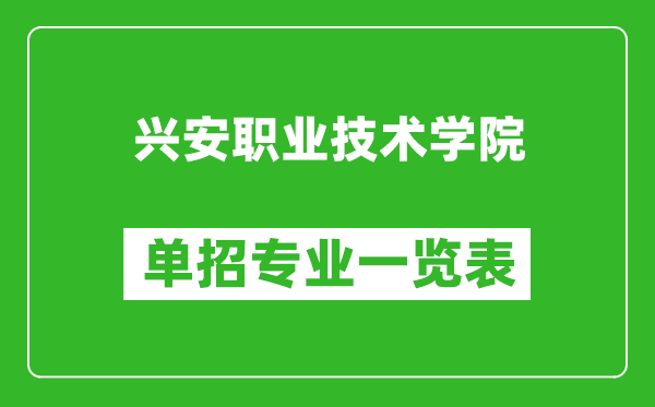 興安職業(yè)技術(shù)學(xué)院單招專業(yè)一覽表