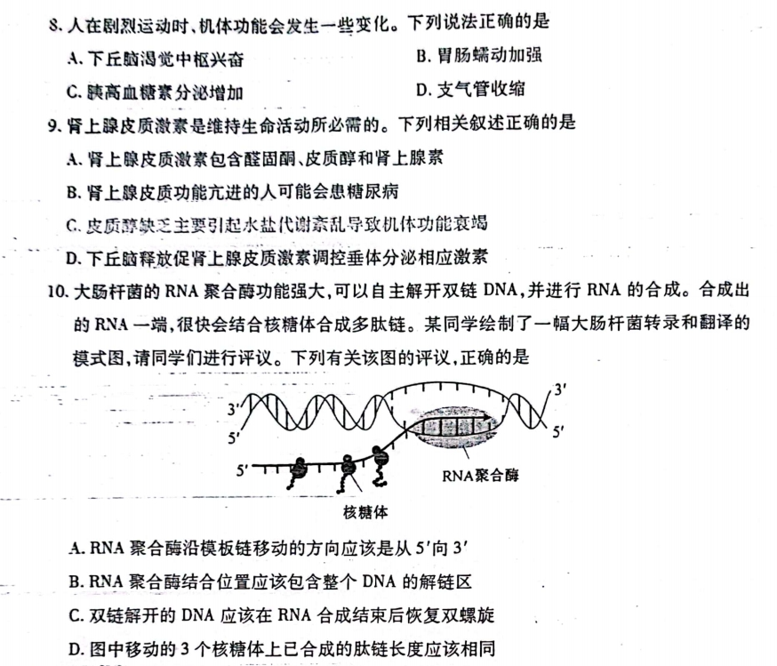 新高考2024九省聯(lián)考生物試卷及答案解析