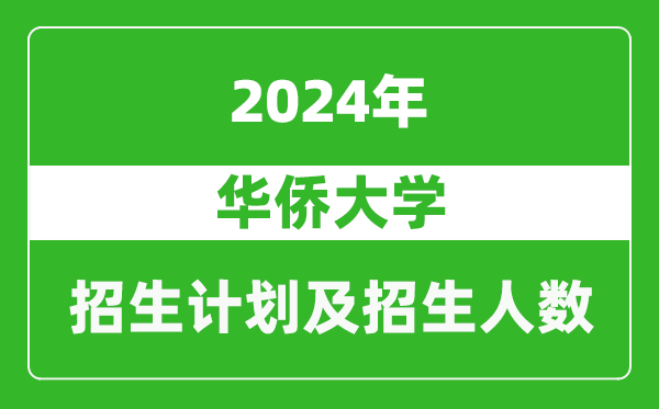 華僑大學2024年在重慶的招生計劃及招生人數