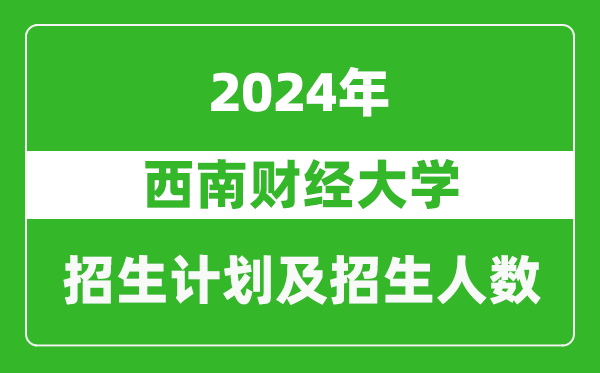 西南財經(jīng)大學(xué)2024年在重慶的招生計劃及招生人數