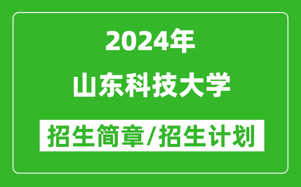 山東科技大學(xué)2024年高考招生簡(jiǎn)章及各省招生計劃人數