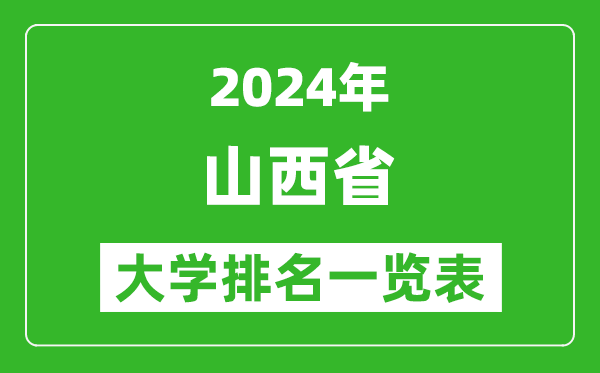 2024年山西省大學(xué)排名一覽表（82所）