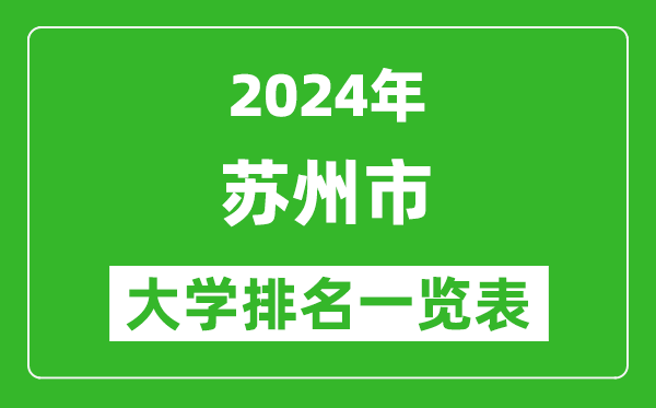 2024年蘇州市大學排名一覽表（25所）