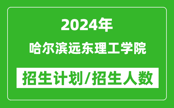 2024年哈爾濱遠(yuǎn)東理工學(xué)院各省招生計(jì)劃及各專業(yè)招生人數(shù)是多少