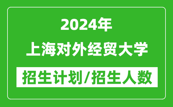 2024年上海對外經(jīng)貿大學(xué)各省招生計劃及各專(zhuān)業(yè)招生人數是多少