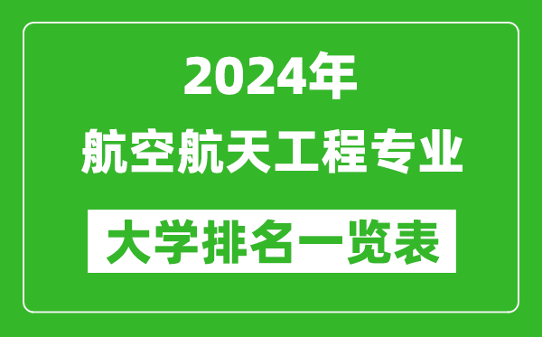 2024年全國航空航天工程專(zhuān)業(yè)大學(xué)排名一覽表